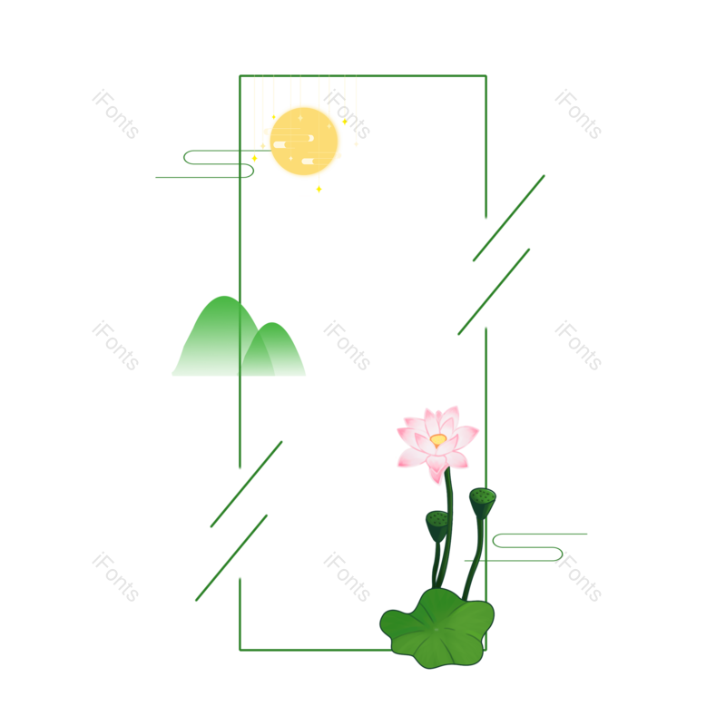 装饰图片,元素元素,荷花PNG,简约免抠素材